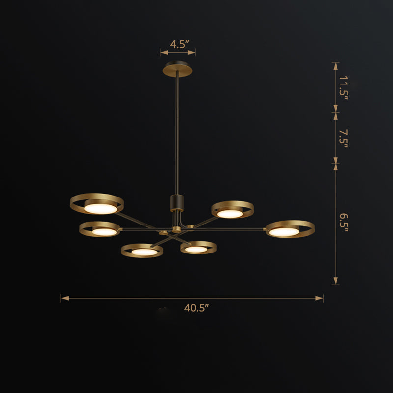 Brass Molecular Hanging Lamp Postmodern LED Metal Chandelier Light with Acrylic Diffuser Clearhalo 'Ceiling Lights' 'Chandeliers' 'Modern Chandeliers' 'Modern' Lighting' 2462793