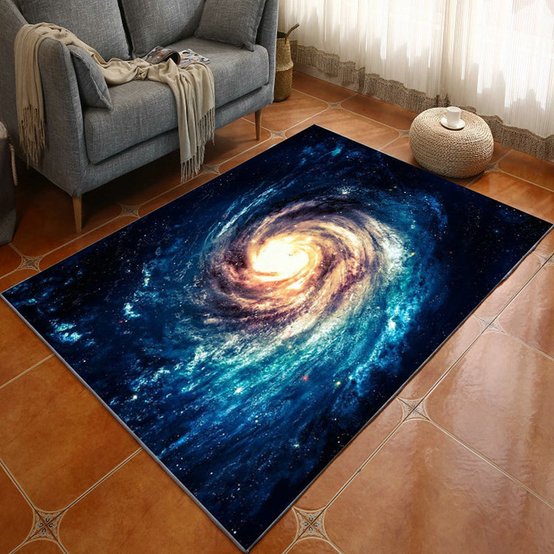 Multicolor Novelty Rug Polypropylene Space Ship Print Area Carpet Non-Slip Stain-Resistant Indoor Rug for Living Room Green Clearhalo 'Area Rug' 'Rug' 2463896