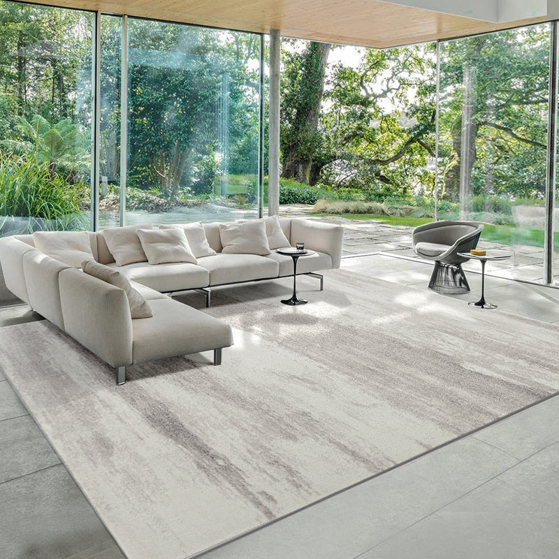 Multi Colored Abstract Printed Rug Polyster Synthetics Indoor Rug Anti-Slip Pet Friendly Area Carpet for Living Room Gray-White Clearhalo 'Area Rug' 'Rug' 2464185