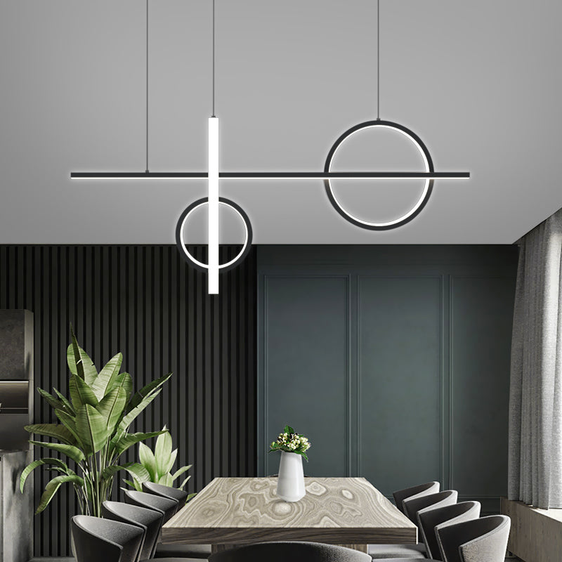 Crossed Island Pendant Light Novelty Minimalist Acrylic Black LED Suspension Light Clearhalo 'Ceiling Lights' 'Island Lights' Lighting' 2467263