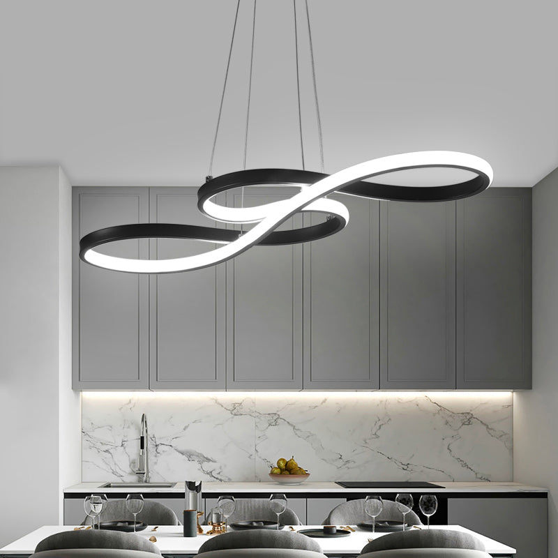 Musical Notation Restaurant Hanging Lamp Metallic Minimalistic LED Island Light Fixture Clearhalo 'Ceiling Lights' 'Island Lights' Lighting' 2467591