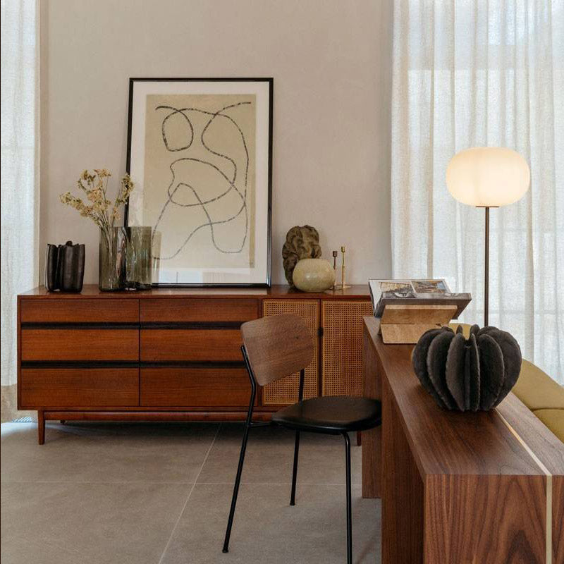 Cream Glass Ovoid Floor Light Minimalistic Single-Bulb Stand Up Lamp with Cylindrical Marble Base Clearhalo 'Floor Lamps' 'Lamps' Lighting' 2478950