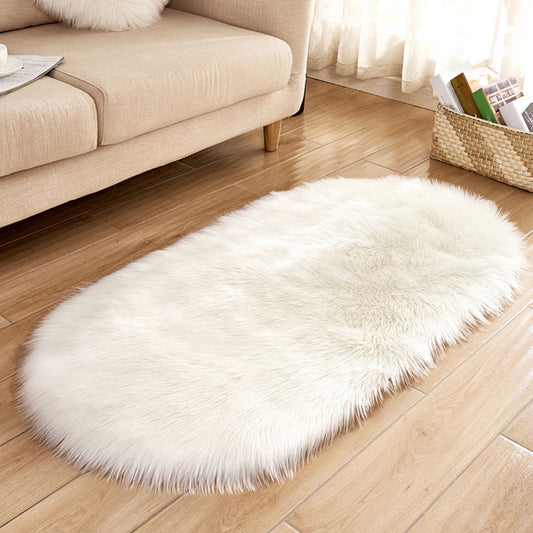 Multi Colored Solid Color Rug Fluffy Relaxing Area Carpet Non-Slip Backing Stain-Resistant Indoor Rug for Living Room White Clearhalo 'Area Rug' 'Casual' 'Rugs' Rug' 2480137