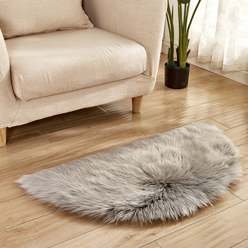 Multi-Color Novelty Rug Fuzzy Solid Color Indoor Rug Pet Friendly Washable Easy Care Area Carpet for Living Room Grey 1'6" x 3' Clearhalo 'Area Rug' 'Casual' 'Rugs' Rug' 2480307