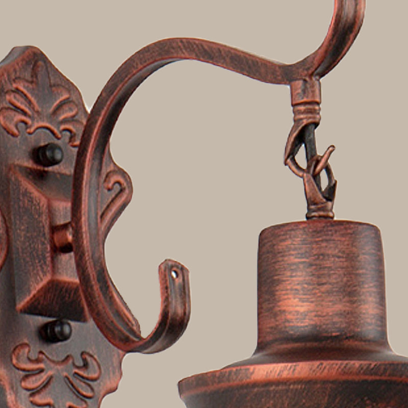 Weathered Copper One Light Sconce Light Rustic Style Clear Glass Kerosene Lighting Fixture Clearhalo 'Art deco wall lights' 'Cast Iron' 'Glass' 'Industrial wall lights' 'Industrial' 'Middle century wall lights' 'Modern' 'Rustic wall lights' 'Tiffany' 'Traditional wall lights' 'Wall Lamps & Sconces' 'Wall Lights' Lighting' 250676