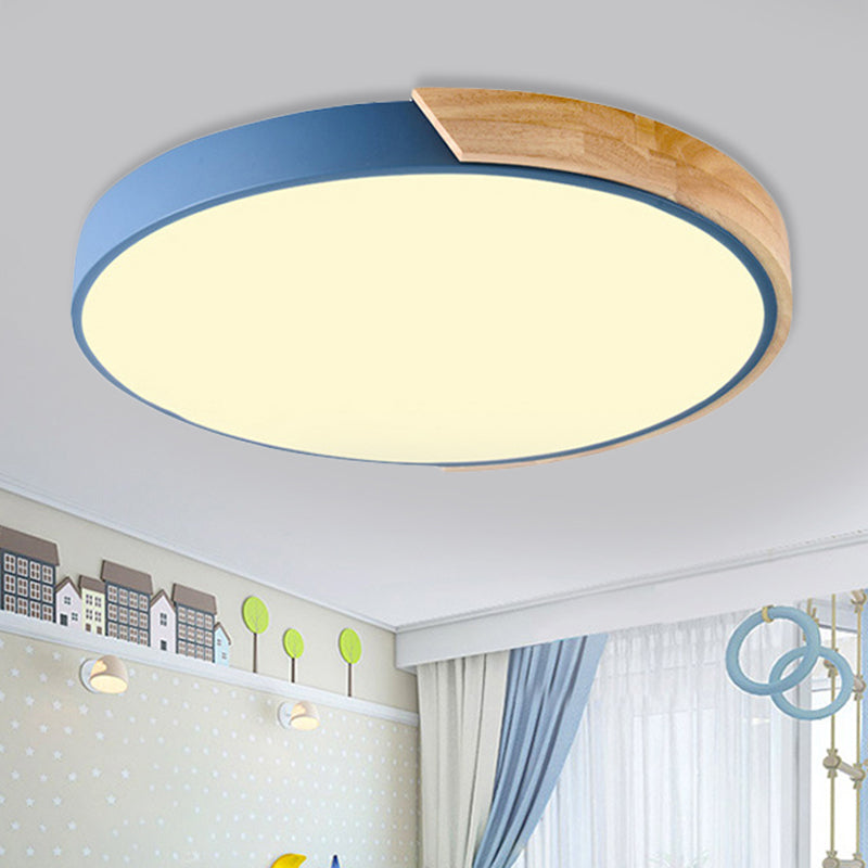 Macaron Loft Circle Flush Ceiling Light Acrylic LED Ceiling Lamp for Kindergarten Clearhalo 'Ceiling Lights' 'Close To Ceiling Lights' 'Close to ceiling' 'Flush mount' Lighting' 251411