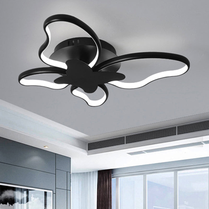 Bedroom Butterfly Shape LED Ceiling Light Acrylic Modern Flush