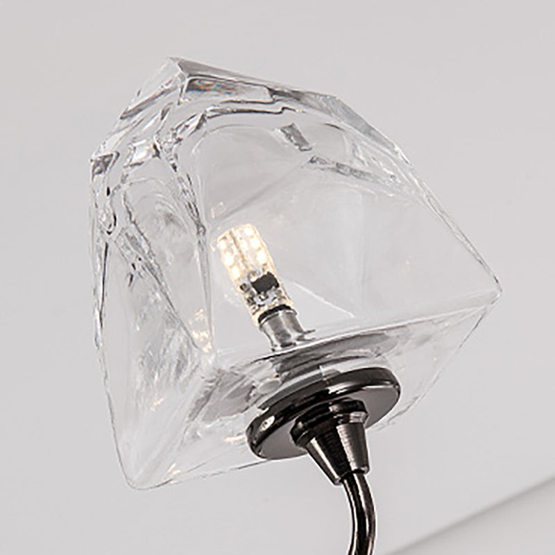 Metal Curved Wall Light Sconce Modernist 2 Lights Wall Mounted Light with Bell Glass Shade in Black Finish Clearhalo 'Modern wall lights' 'Modern' 'Wall Lamps & Sconces' 'Wall Lights' Lighting' 252611