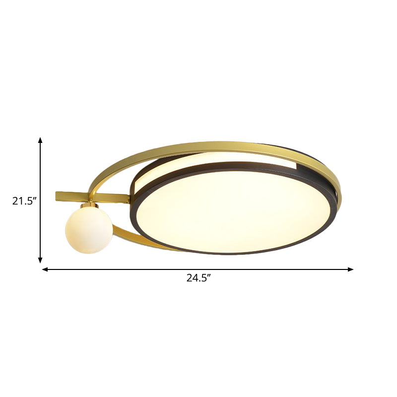 LED Round Flush Lighting with Globe Shade Nordic Acrylic Led Flushmount Light in Black/Grey Clearhalo 'Ceiling Lights' 'Close To Ceiling Lights' 'Close to ceiling' 'Flush mount' Lighting' 253429