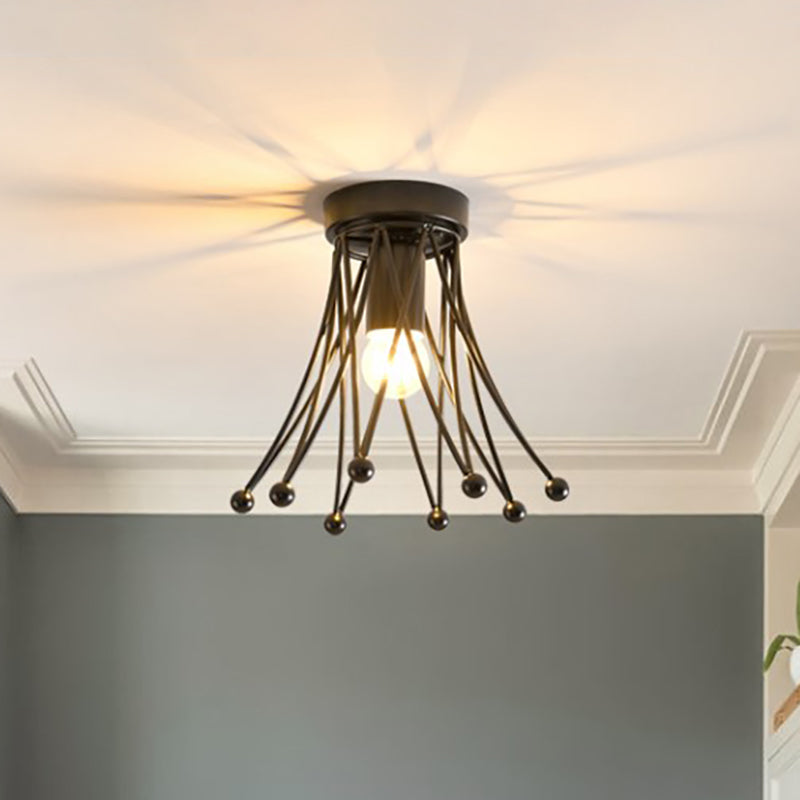 Metallic Crown Flush Mount Lighting Modern 1 Light Kids Flush Ceiling Light in Black/Gold/White Clearhalo 'Ceiling Lights' 'Close To Ceiling Lights' 'Close to ceiling' 'Flush mount' Lighting' 253765