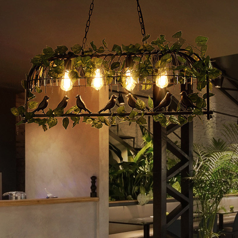 Island Pendant Light Industrial Metal Hanging Lamp in Black Clearhalo 'Ceiling Lights' 'Island Lights' Lighting' 2549108