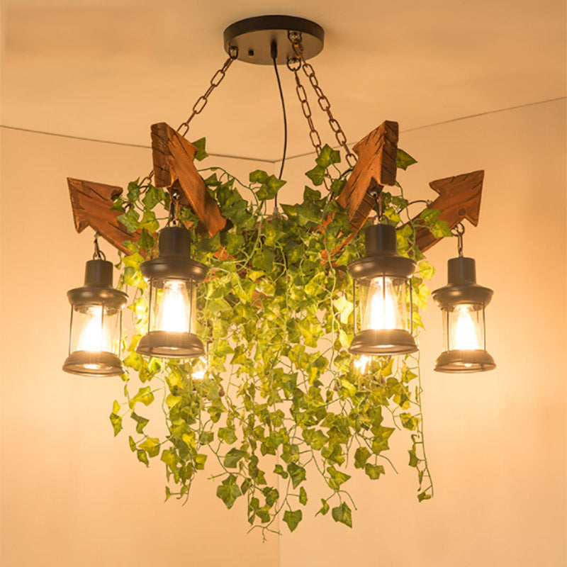 Arrow Shape Coffee Shop Chandelier Lighting Fixture Coastal Wood Hanging Ceiling Light Clearhalo 'Carpenter Chandeliers' 'Ceiling Lights' 'Chandeliers' 'Industrial Chandeliers' 'Industrial' 'Middle Century Chandeliers' 'Modern' 'Tiffany' Lighting' 2552830