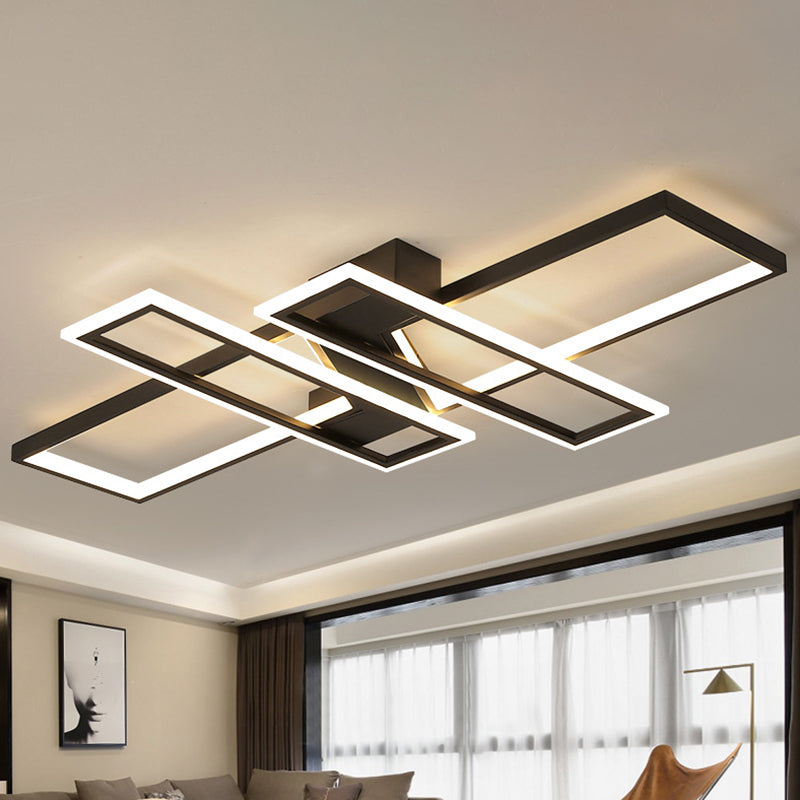 LED Frame Ceiling Mount Light Modern Acrylic Living Room Semi Flush Light Fixture Clearhalo 'Ceiling Lights' 'Close To Ceiling Lights' 'Close to ceiling' 'Semi-flushmount' Lighting' 2556414