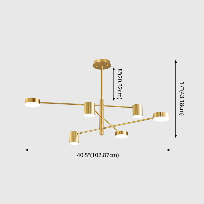 Starburst Ceiling Chandelier Contemporary Metal Hanging Ceiling Light for Living Room Clearhalo 'Ceiling Lights' 'Chandeliers' 'Modern Chandeliers' 'Modern' Lighting' 2562999