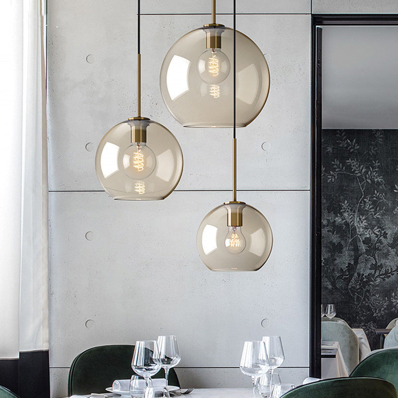 Cognac Glass Pendant Light Modern Minimalist 1-Light Pendant Lighting For Dining Room Table Clearhalo 'Ceiling Lights' 'Glass shade' 'Glass' 'Modern Pendants' 'Modern' 'Pendant Lights' 'Pendants' Lighting' 2579328