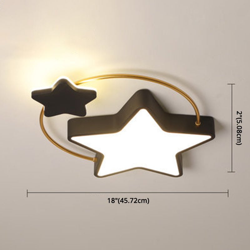 Pentagram Flush Mount Ceiling Light Modernist Acrylic Ceiling Flush Mount for Bedroom Clearhalo 'Ceiling Lights' 'Close To Ceiling Lights' 'Close to ceiling' 'Flush mount' Lighting' 2589333