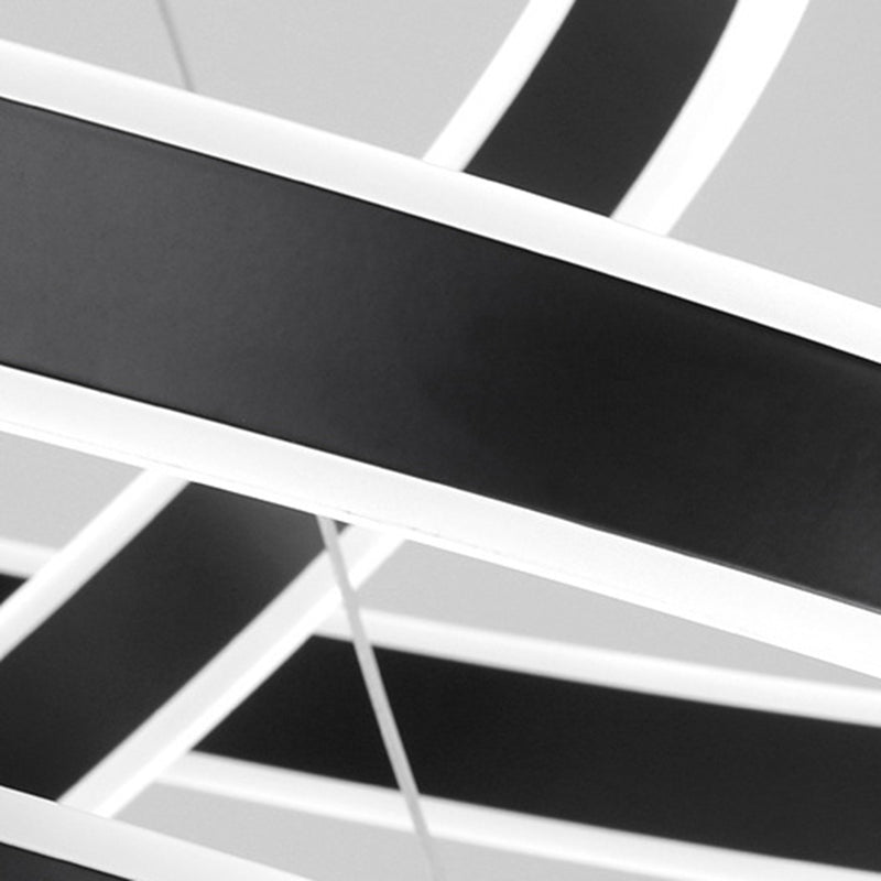 23.6"+31.5"+39.3" Diameter 3-Tiered LED Chandelier Aluminum Ring-shaped Pendant Lighting Fixtures for Office Meeting Room Clearhalo 'Ceiling Lights' 'Chandeliers' 'Modern Chandeliers' 'Modern' Lighting' 2600491