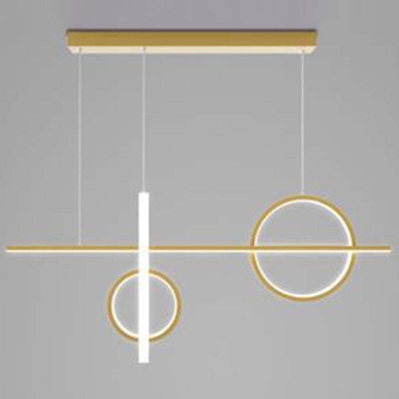 LED Parlour Pendant Lighting Fixture Contemporary Ceiling Suspension Lamp with Lines Acrylic Shade Gold Clearhalo 'Ceiling Lights' 'Island Lights' 'Lighting' 2602892