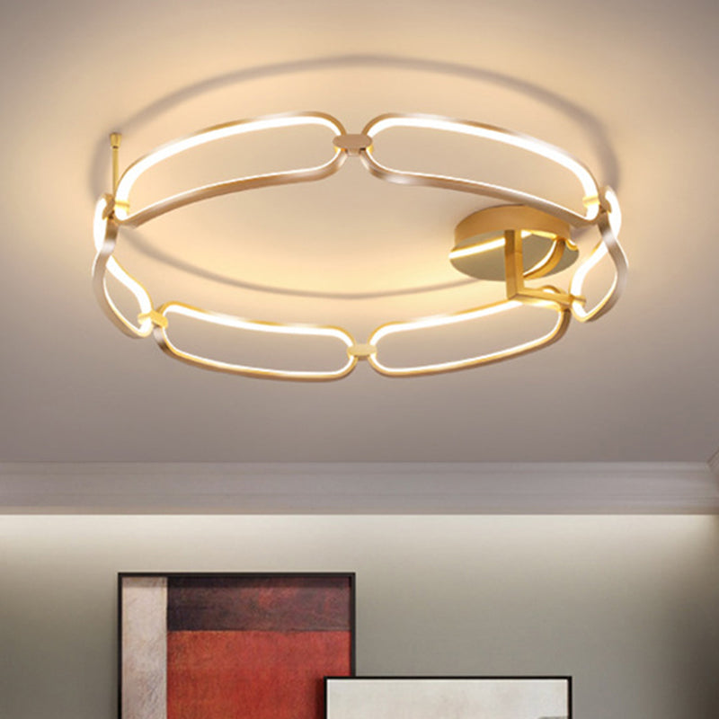 Sphere Semi Flush Ceiling Lights Contemporary Acrylic Ceiling Mount Chandelier for Living Room Gold 23.5" Clearhalo 'Ceiling Lights' 'Close To Ceiling Lights' 'Lighting' 2605722