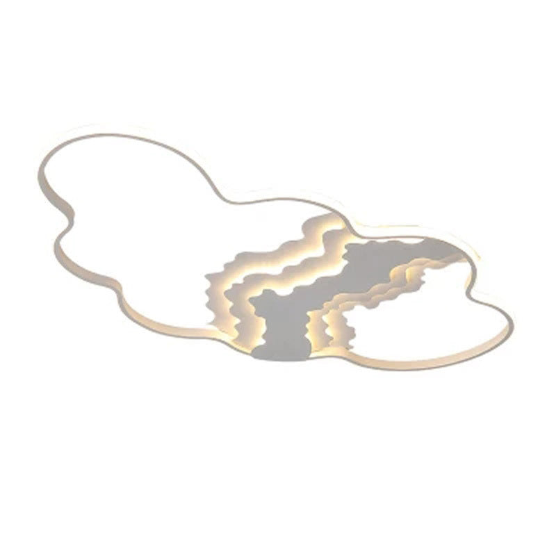Modern Style Cloud Flush Mount Fixture Metal LED Living Room White Flushmount Lighting, Warm/White Light Clearhalo 'Ceiling Lights' 'Close To Ceiling Lights' 'Close to ceiling' 'Flush mount' Lighting' 260938