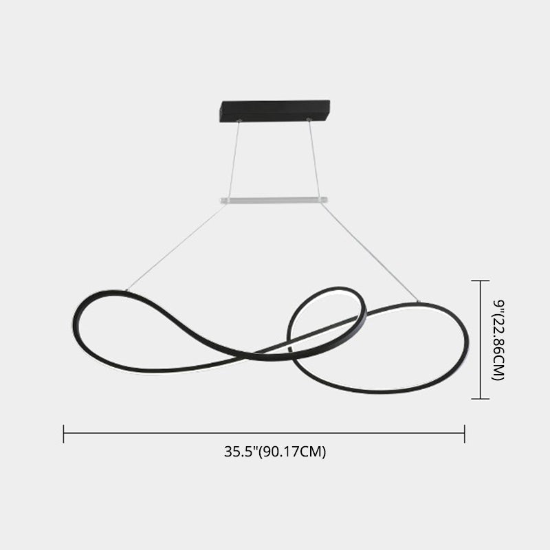 LED Strip Island Light Fixture Minimalist Metal Dining Room Linear Pendant Lighting Clearhalo 'Ceiling Lights' 'Island Lights' 'Lighting' 2612481