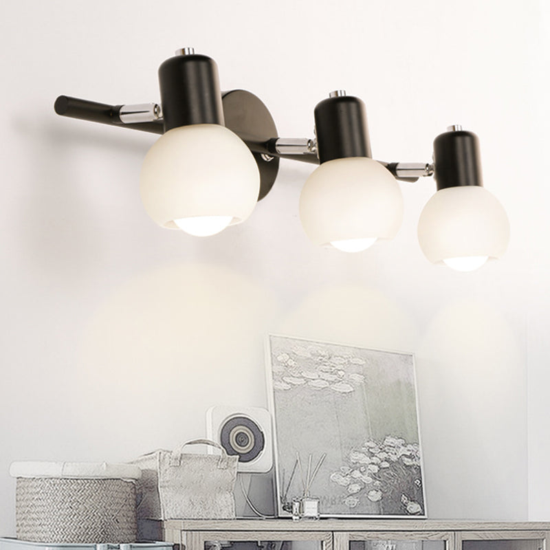 Bathroom Vanity Wall Lights Frosted Glass American Vanity Mirror Lights for Wash Basin 3.0 Black Clearhalo 'Vanity Lights' 'Wall Lights' Lighting' 2617241