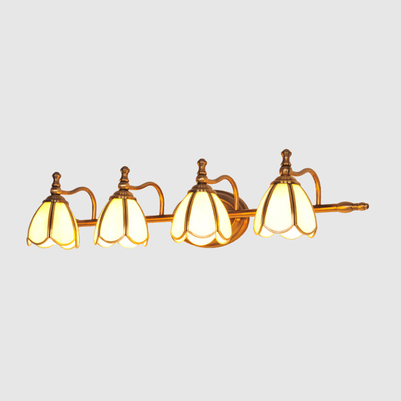 Metal Armed Vanity Light Fixtures Colonial Style Vanity Mirror Lights for Bathroom 4.0 Gold Clearhalo 'Vanity Lights' 'Wall Lights' Lighting' 2617282