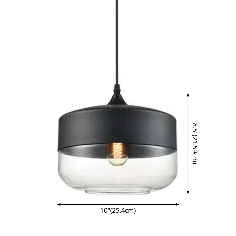 1 Light Pendant Lighting Retro Industrial Style Glass Pendant Ceiling Lights for Restaurant Clearhalo 'Ceiling Lights' 'Pendant Lights' 'Pendants' Lighting' 2617448