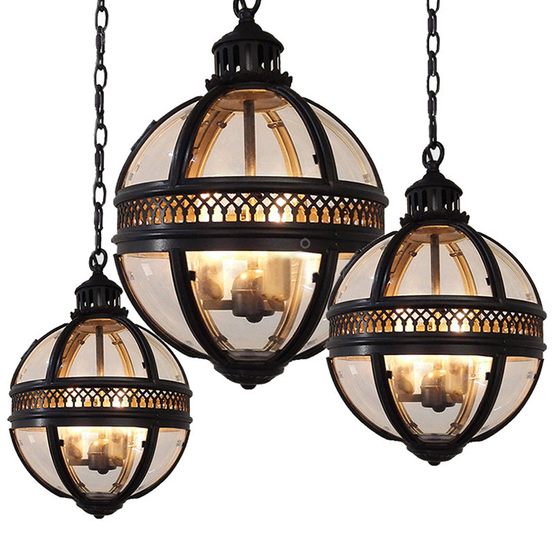Globe Hanging Pendant Light Industrial Style Glass Pendant Light Fixtures for Restaurant Clearhalo 'Ceiling Lights' 'Pendant Lights' 'Pendants' Lighting' 2617520