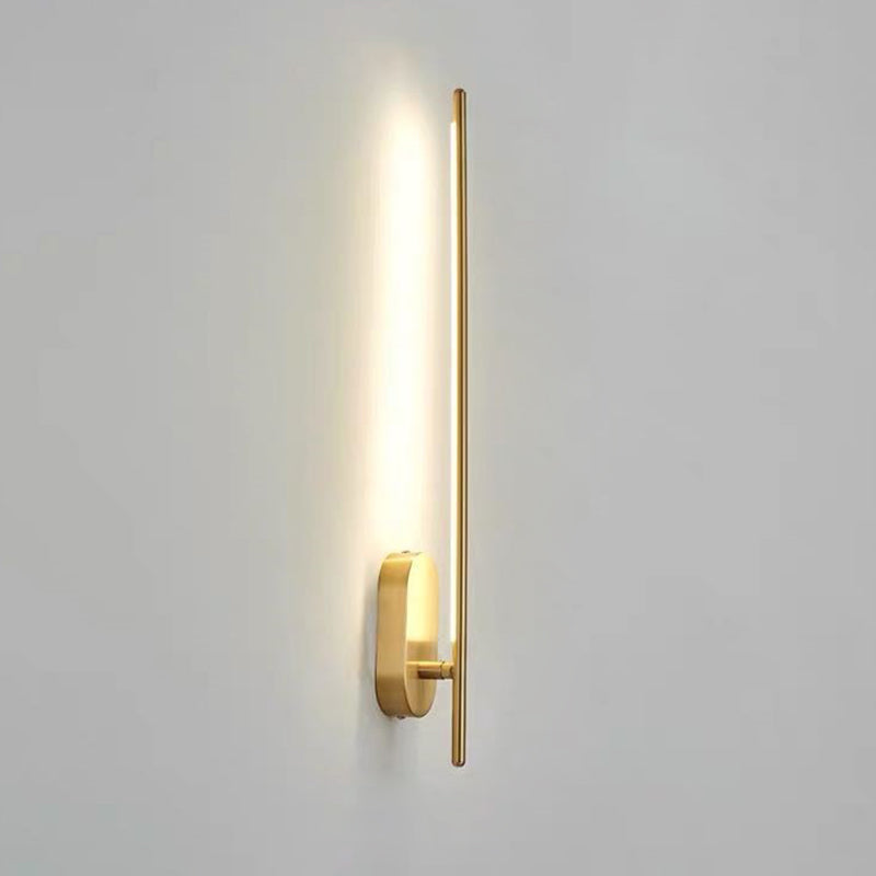 Linear Strip Wall Lighting Modern Metal Wall Mount Lamp for Bedroom Living Room 1.0 Brass Warm Clearhalo 'Wall Lamps & Sconces' 'Wall Lights' Lighting' 2627533