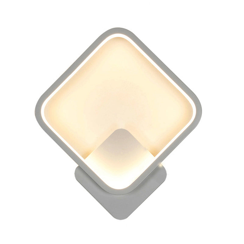 Ambient Lighting LED Wall Mount Lamp Nordic Line Wall Mount Lighting for Corridor Bedroom White Square Plate Clearhalo 'Wall Lamps & Sconces' 'Wall Lights' Lighting' 2627580