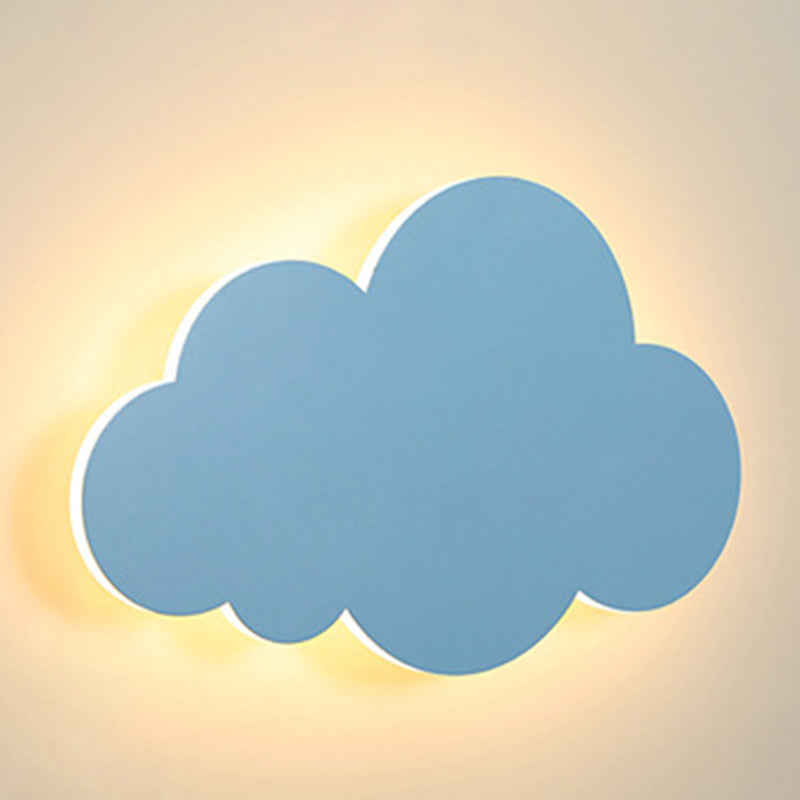 Cloud Shape Macaroon Wall Light Sconce Colorful Acrylic Shade Wall Lamp for Bedroom Blue Clearhalo 'Wall Lamps & Sconces' 'Wall Lights' Lighting' 2627813