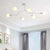 6 Light Branch Hanging Chandelier Light Modern Glass Shade Ceiling Chandelier for Living Room White Clearhalo 'Ceiling Lights' 'Chandeliers' Lighting' options 2629775_87f97344-e3be-4905-8786-0f99745c6797