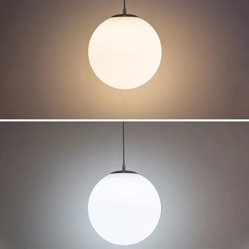 1 Light Ball Hanging Light Fixtures Modern Simple White Glass Ceiling Pendant for Clothing Store Clearhalo 'Ceiling Lights' 'Pendant Lights' 'Pendants' Lighting' 2630002