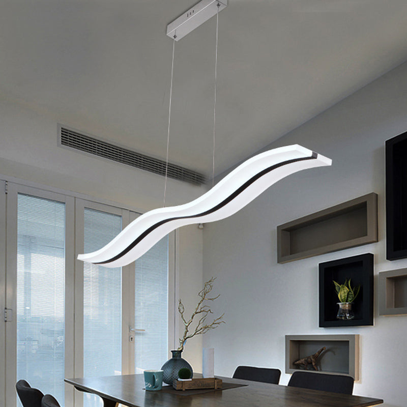 White Wave Island Lighting Fixture Modern Style LED Acrylic Pendant Lighting Fixture Clearhalo 'Ceiling Lights' 'Island Lights' 'Lighting' 2631206