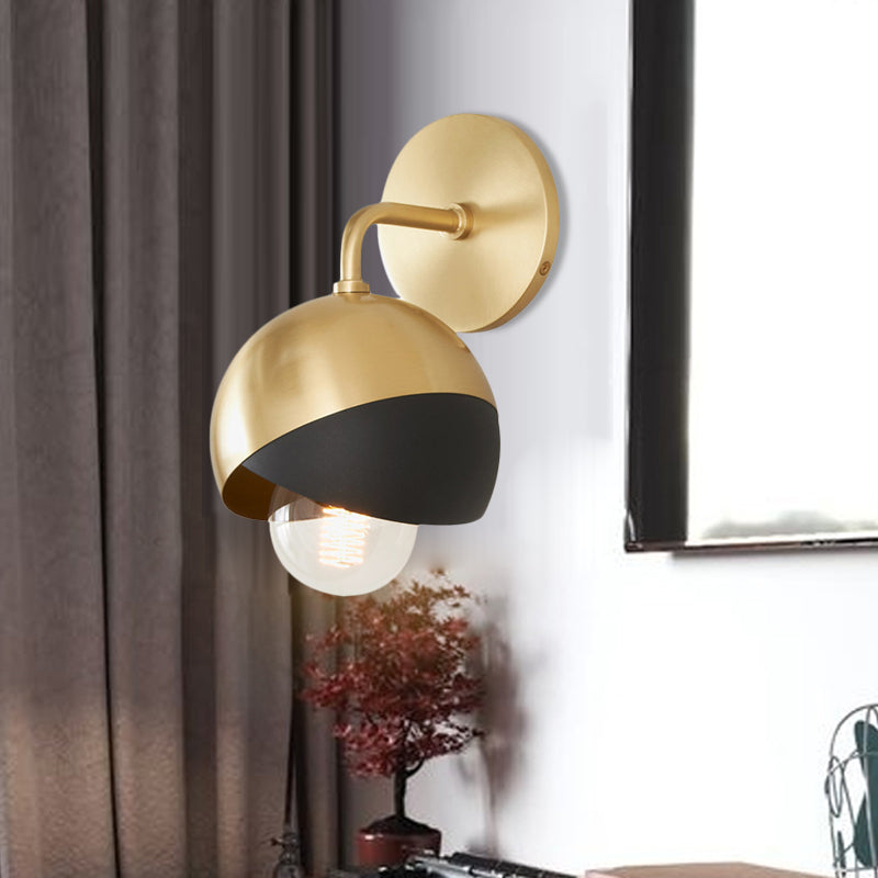 Chrome/Gold/Rose Gold Globe Open Bottom Wall Lamp Modernist Metal 1 Light Wall Mounted Lighting Gold Clearhalo 'Wall Lamps & Sconces' 'Wall Lights' Lighting' 263934