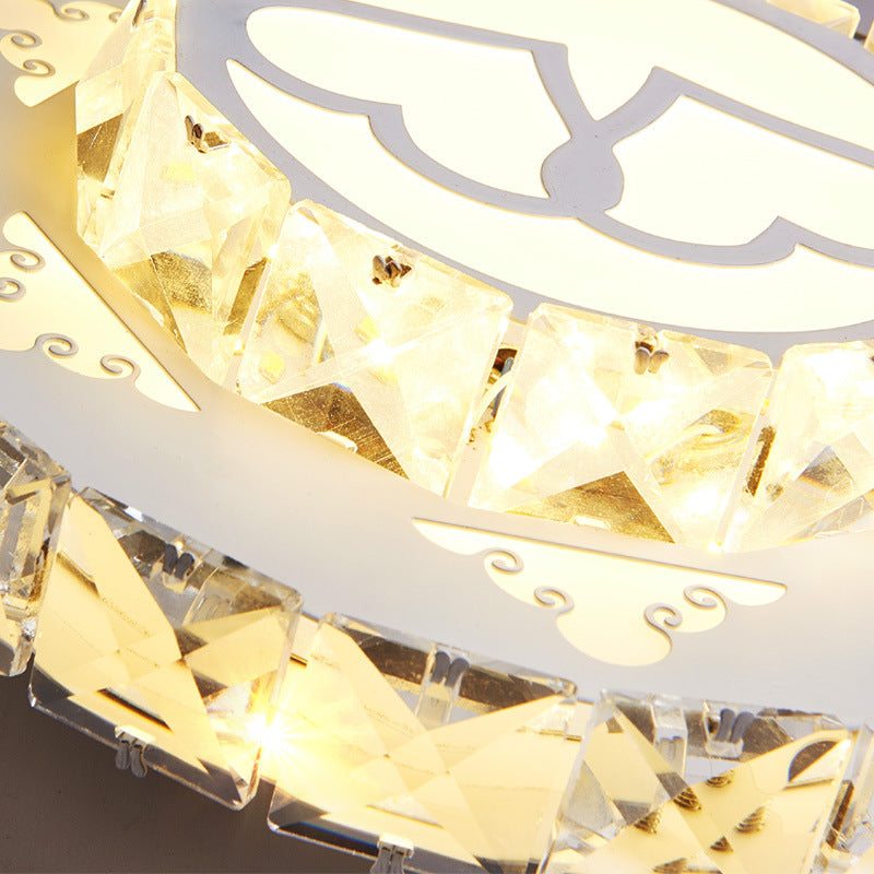 White LED Ceiling Mount Modern Crystal Loving Heart Flush Light Fixture for Corridor in White/3 Color Light, Recessed/Surface Mounted Clearhalo 'Ceiling Lights' 'Close To Ceiling Lights' 'Close to ceiling' 'Flush mount' Lighting' 266340