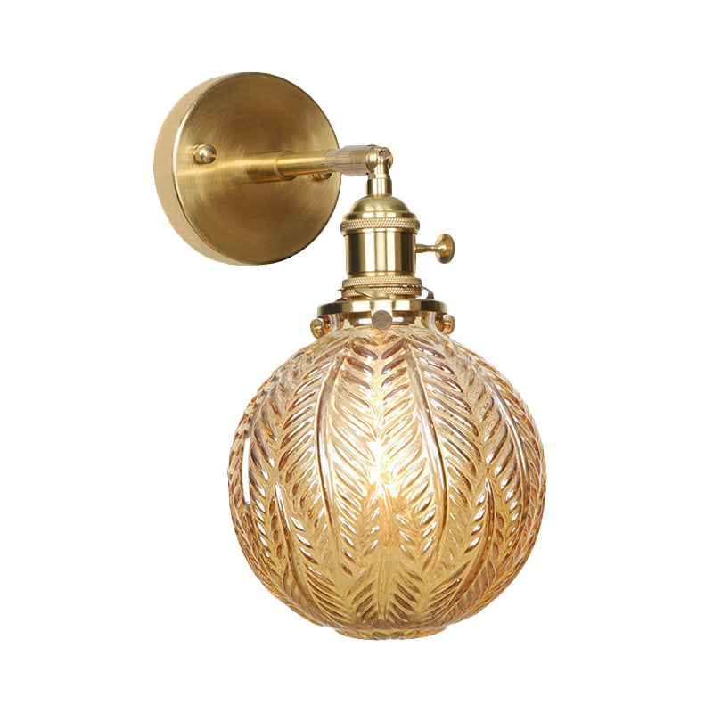 Geometric/Globe/Pentagram Wall Sconce Contemporary Prismatic Glass 1 Bulb Brass Wall Mount Light Fixture Clearhalo 'Cast Iron' 'Glass' 'Industrial' 'Modern wall lights' 'Modern' 'Tiffany' 'Traditional wall lights' 'Wall Lamps & Sconces' 'Wall Lights' Lighting' 274525