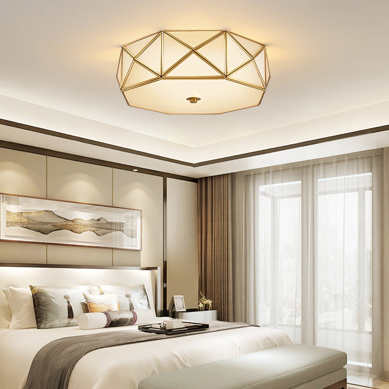 3/4/6 Lights Octagon Flush Mount Fixture Minimalist Brass Metal Ceiling Mounted Lamp for Bedroom, 14"/16.5"/20.5" W Clearhalo 'Ceiling Lights' 'Close To Ceiling Lights' 'Close to ceiling' 'Flush mount' Lighting' 277380
