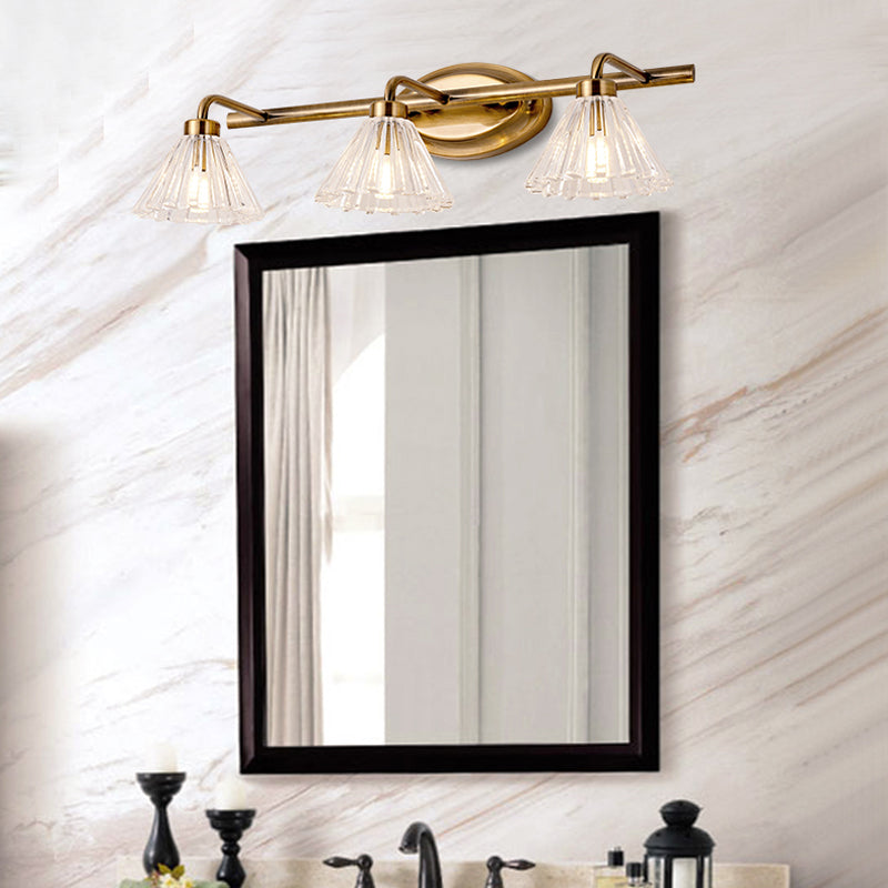 Blossom Bathroom Vanity Mirror Light Traditional Metal LED 2/3/4 Heads  Brass Wall Mounted Lamp - Clearhalo