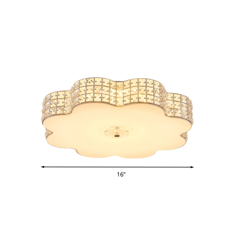 Silver Flower Ceiling Lamp Simple Style Acrylic LED Flush Mount Light Fixture for Bedroom, 12"/16"/19.5" Wide Clearhalo 'Ceiling Lights' 'Close To Ceiling Lights' 'Close to ceiling' 'Flush mount' Lighting' 283239