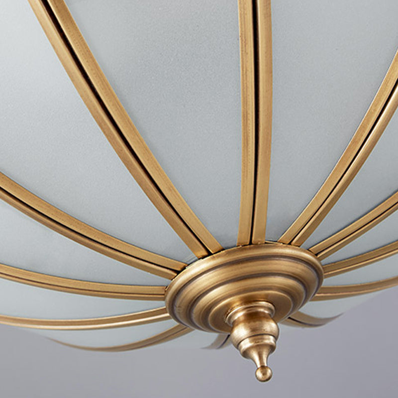 Gold Teardrop Chandelier Pendant Light Colonial Sandblasted Glass 3 Lights Dining Room Suspension Lamp Clearhalo 'Ceiling Lights' 'Chandeliers' 'Glass shade' 'Glass' Lighting' 284209