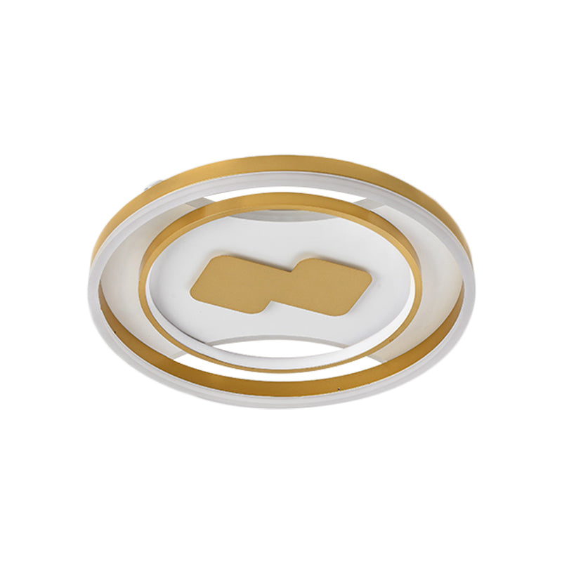 16"/19.5" Wide Ring Flush Mount Modern Acrylic Gold LED Ceiling Fixture in Warm/White Light Clearhalo 'Ceiling Lights' 'Close To Ceiling Lights' 'Close to ceiling' 'Flush mount' Lighting' 286337