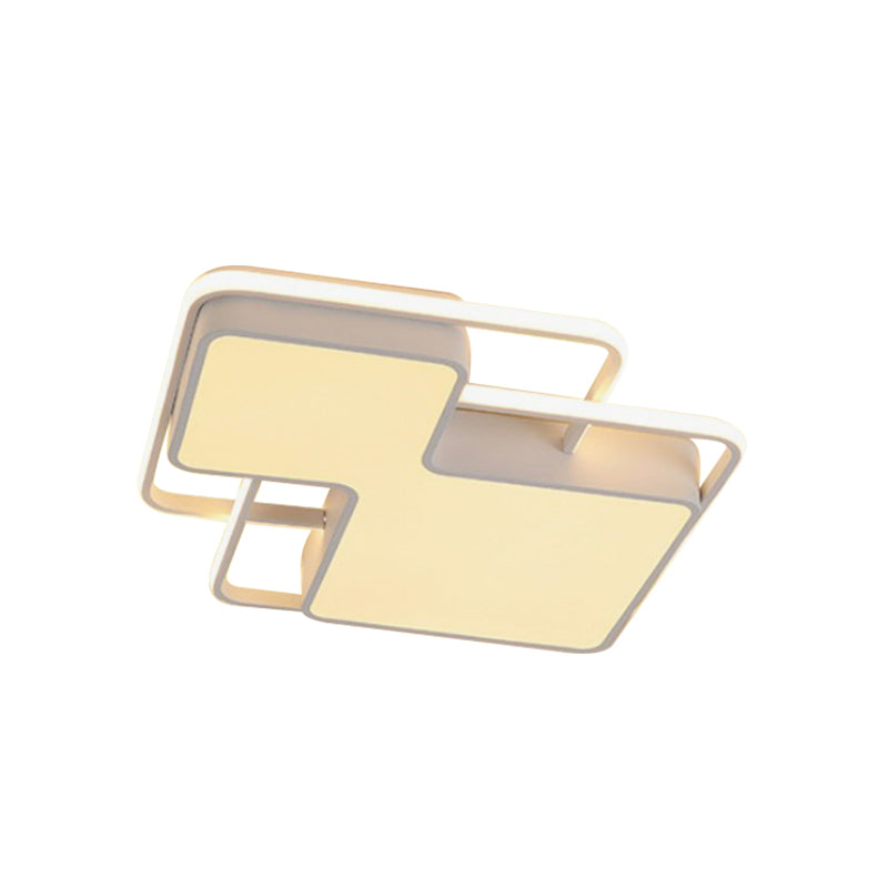 Black/White Geometric LED Flush Mount Lamp 18"/21.5" W Modern Silica Gel Close to Ceiling Light in White/3 Color Light Clearhalo 'Ceiling Lights' 'Close To Ceiling Lights' 'Close to ceiling' 'Flush mount' Lighting' 291138