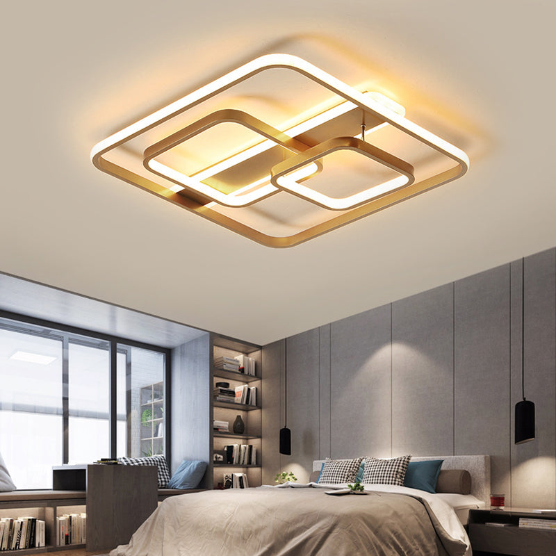 Minimalist Square Ceiling Light Fixture Acrylic LED Bedroom Semi