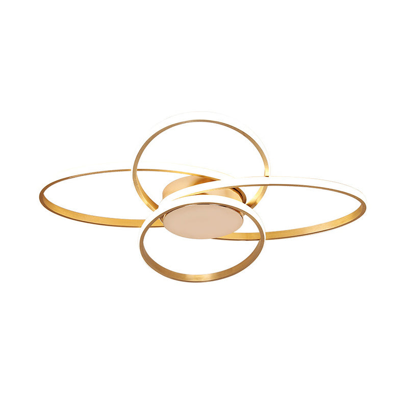 Gold Overlapping Ceiling Light Nordic LED Acrylic Flush Mount Lamp for Living Room Clearhalo 'Ceiling Lights' 'Close To Ceiling Lights' 'Close to ceiling' 'Flush mount' Lighting' 291408