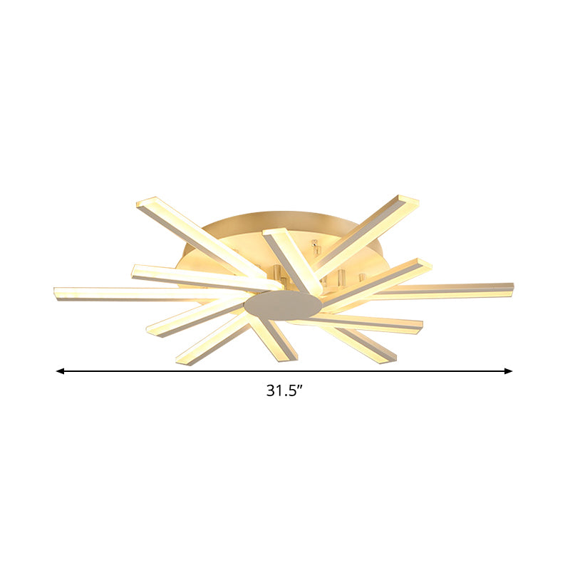 31.5"/39" W LED Living Room Ceiling Mounted Light White Semi Flush Light Fixture with Spiral Acrylic Shade in Warm/White Light Clearhalo 'Ceiling Lights' 'Close To Ceiling Lights' 'Close to ceiling' 'Semi-flushmount' Lighting' 291588