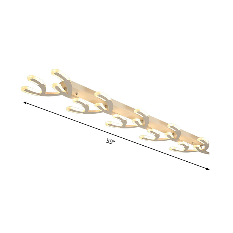 Minimalist LED Coral Flush Mount Lamp White Acrylic 4/5-Head Living Room Ceiling Lighting in Warm/White Light Clearhalo 'Ceiling Lights' 'Close To Ceiling Lights' 'Close to ceiling' 'Flush mount' Lighting' 291739