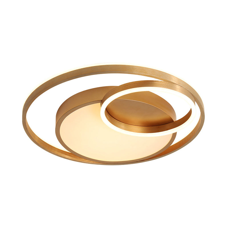 16"/23.5" Wide Circle Acrylic Ceiling Lamp Postmodern Gold LED Flush Mount Light Fixture, Warm Light/White Light/Remote Control Stepless Dimming Clearhalo 'Ceiling Lights' 'Close To Ceiling Lights' 'Close to ceiling' 'Flush mount' Lighting' 292065