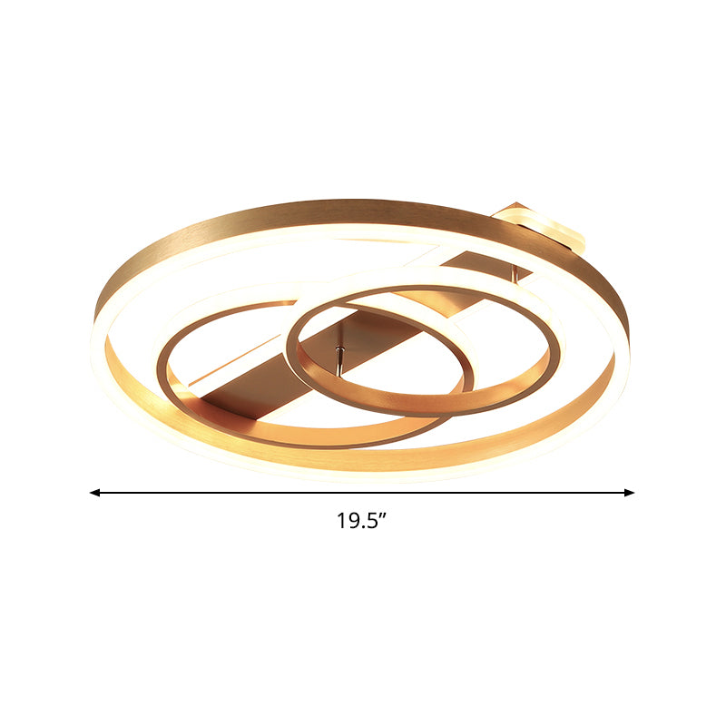 Loop Ceiling Light Fixture Postmodern Acrylic Gold LED Flush Mount Light in Warm Light/White Light/Remote Control Stepless Dimming Clearhalo 'Ceiling Lights' 'Close To Ceiling Lights' 'Close to ceiling' 'Flush mount' Lighting' 292122